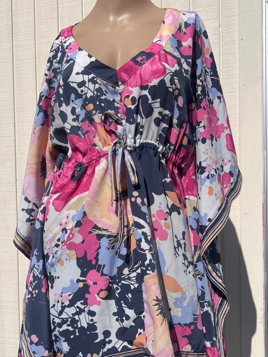 New York & Company Dresses & Skirts - New York & Company Floral Kimono Sleeve Blouse | Boho Tie Waist Top M